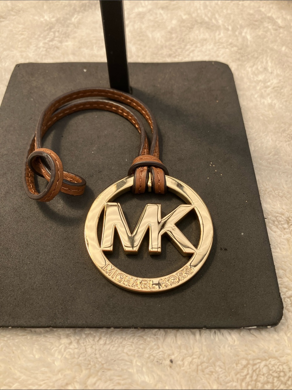Michael Kors Gold Round MK Bag Charm